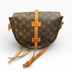 Louis Vuitton Monogram Tan and Brown Crossbody Bag (Rare 90’)